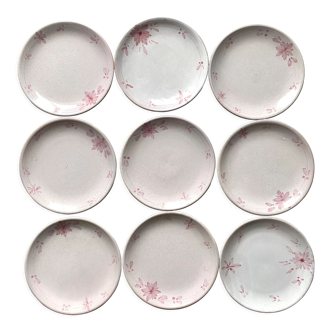 Pink stoneware dessert plates