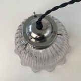 Old holophane glass pendant light 25.5 cm vintage