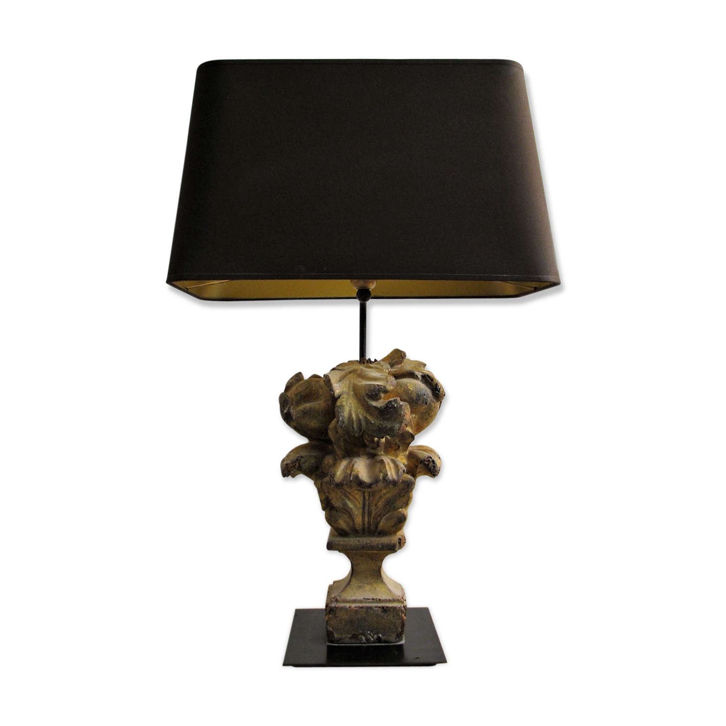 Golden late 18th century wooden lamp