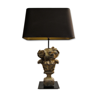 Golden late 18th century wooden lamp