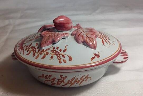 Pink candy dish from Moustiers