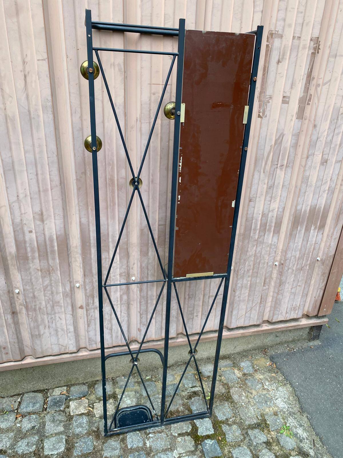 Mid-Century Modern wall coat rack from the 1950s.