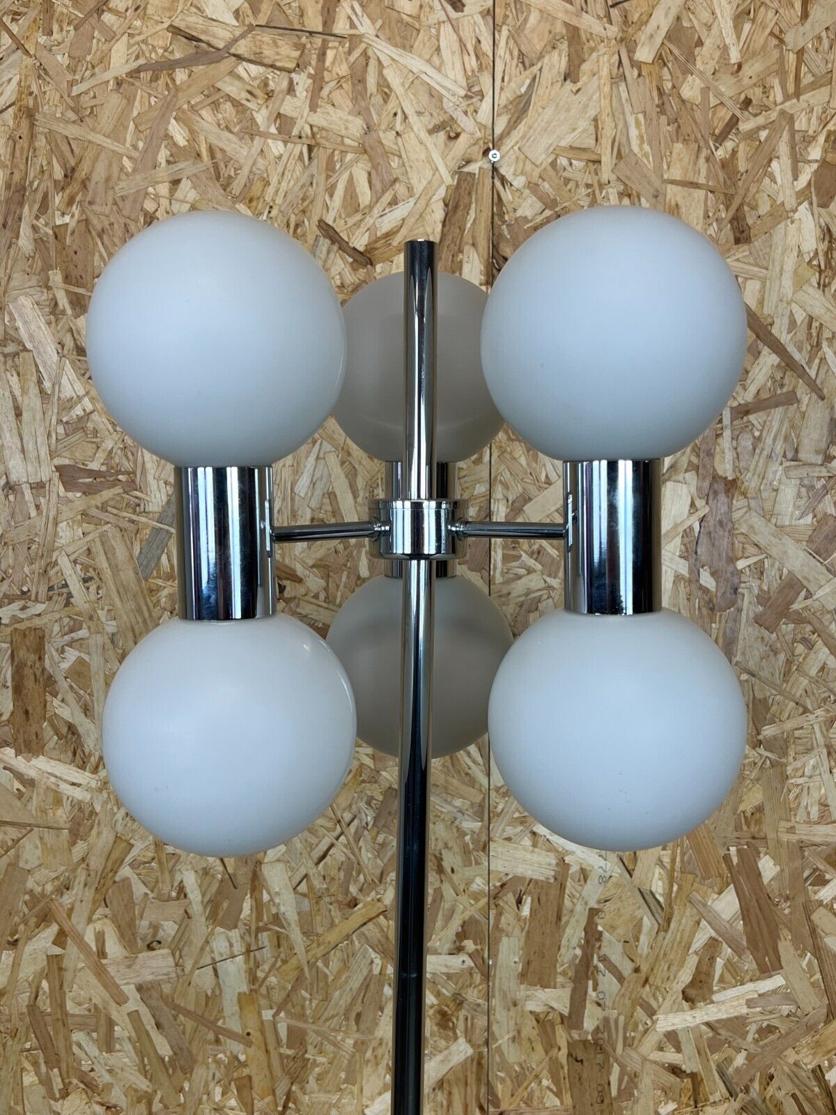 60s 70s lamp light floor lamp metal glass space age design