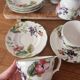 Set of fine porcelain tea cups & saucers 222 FIFTH "Wild Flower"