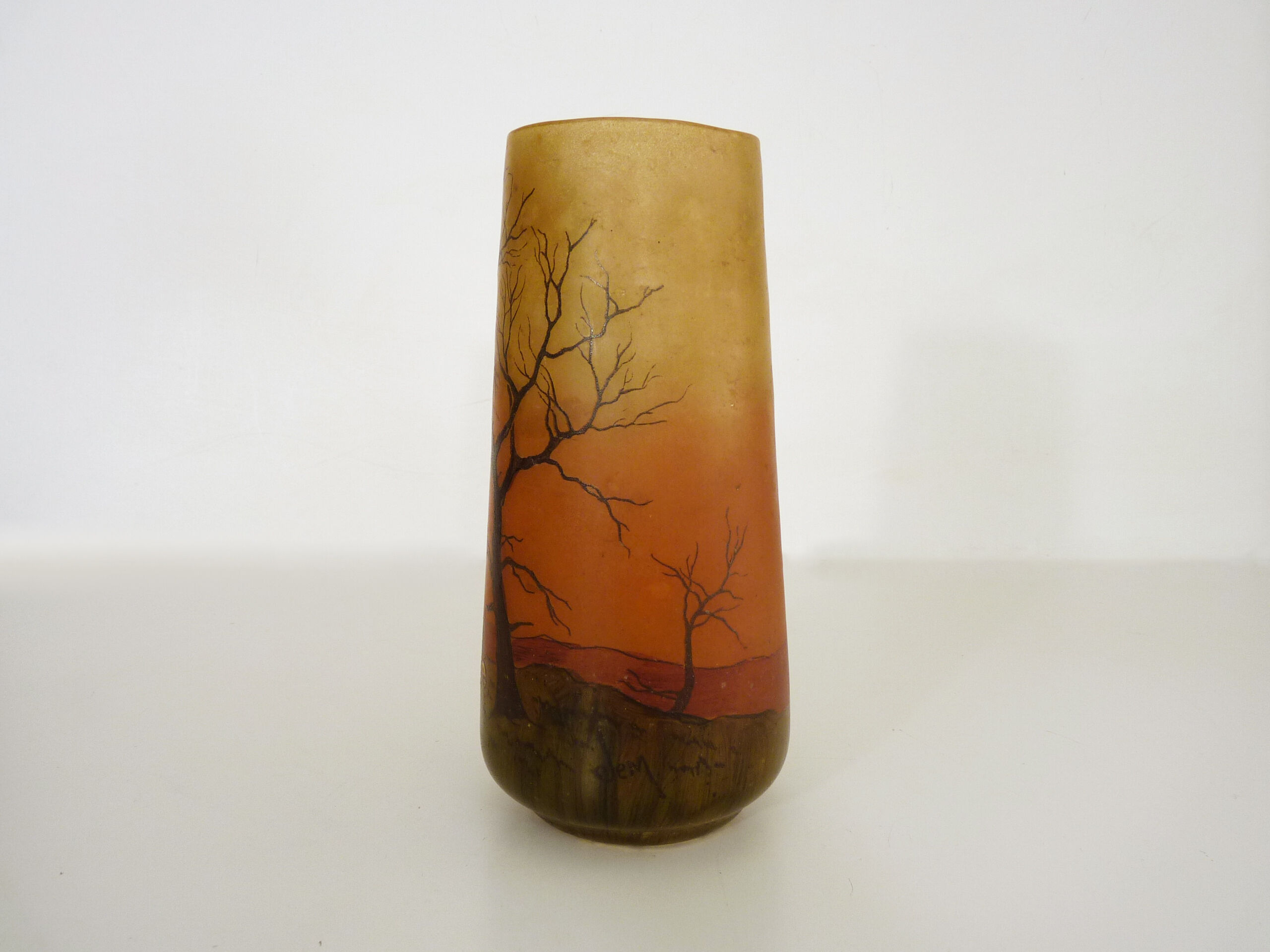 Vase Art Deco Jem ( Joseph Mure ) Legras shepherd decoration and his sheep. 24 cm
