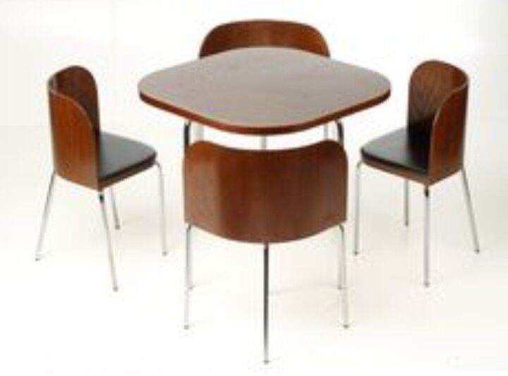 Compact dining area "fusion" table & 4 chairs