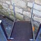 Pair of chrome and faux orange vintage stools "70"