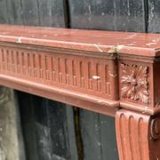 Louis XVI style fireplace in antique red marble, France, circa 1880