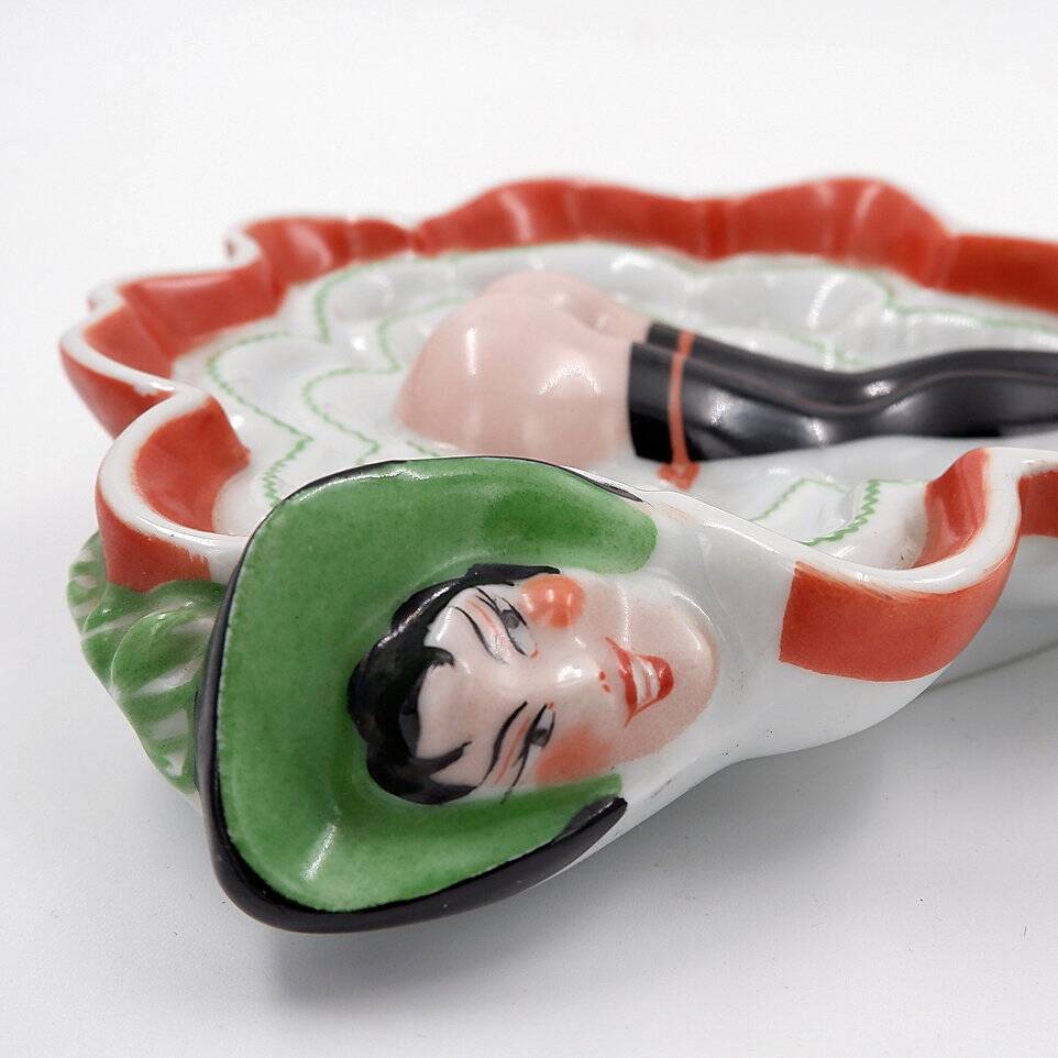 Painted porcelain pocket tray "Les Naturistes" Paris 1956/57