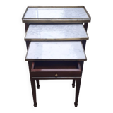 Set of three Louis XVI mahogany nesting tables