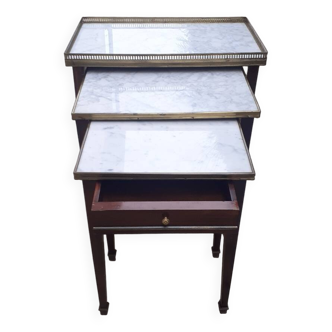 Set of three Louis XVI mahogany nesting tables