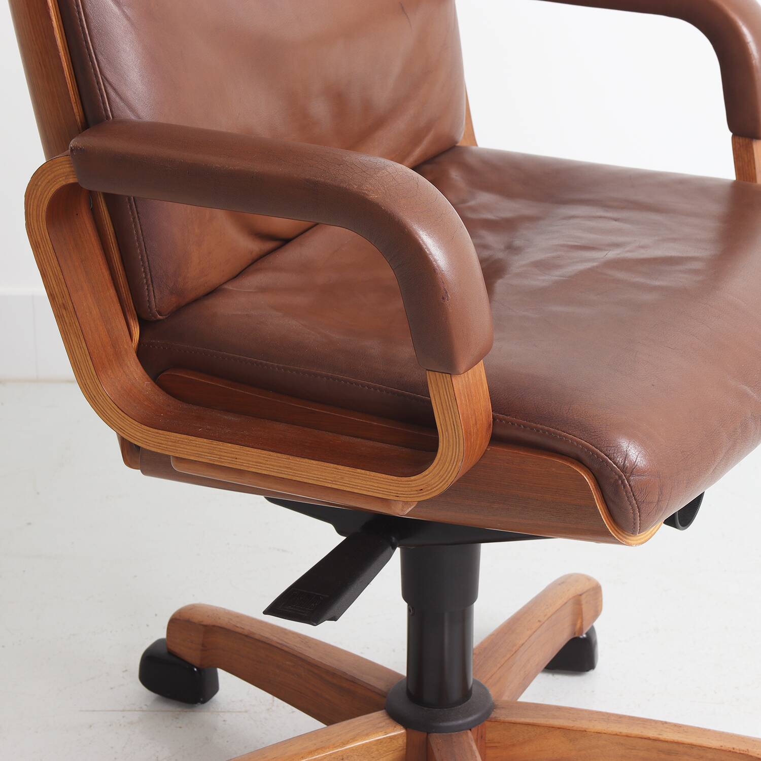 Fauteuil de bureau vintage en cuir