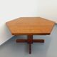 Vintage 80s hexagonal dining table in oak wood