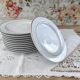 Lot de 12 assiettes dessert en porcelaine double liseré doré Ligne Hôtesse
