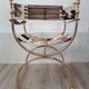 Leather and brass side chair by Simon Disegno Italy 1970s