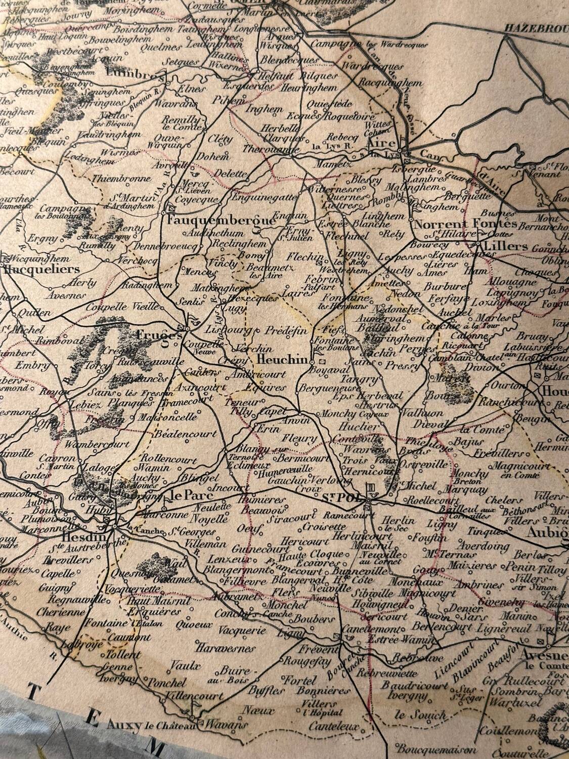 Carte géographique ancienne du Département du Pas-de-Calais - 1860