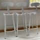 Tabourets de bar nicolle® – métal blanc & cuir – lot de 3 – hauteur 75