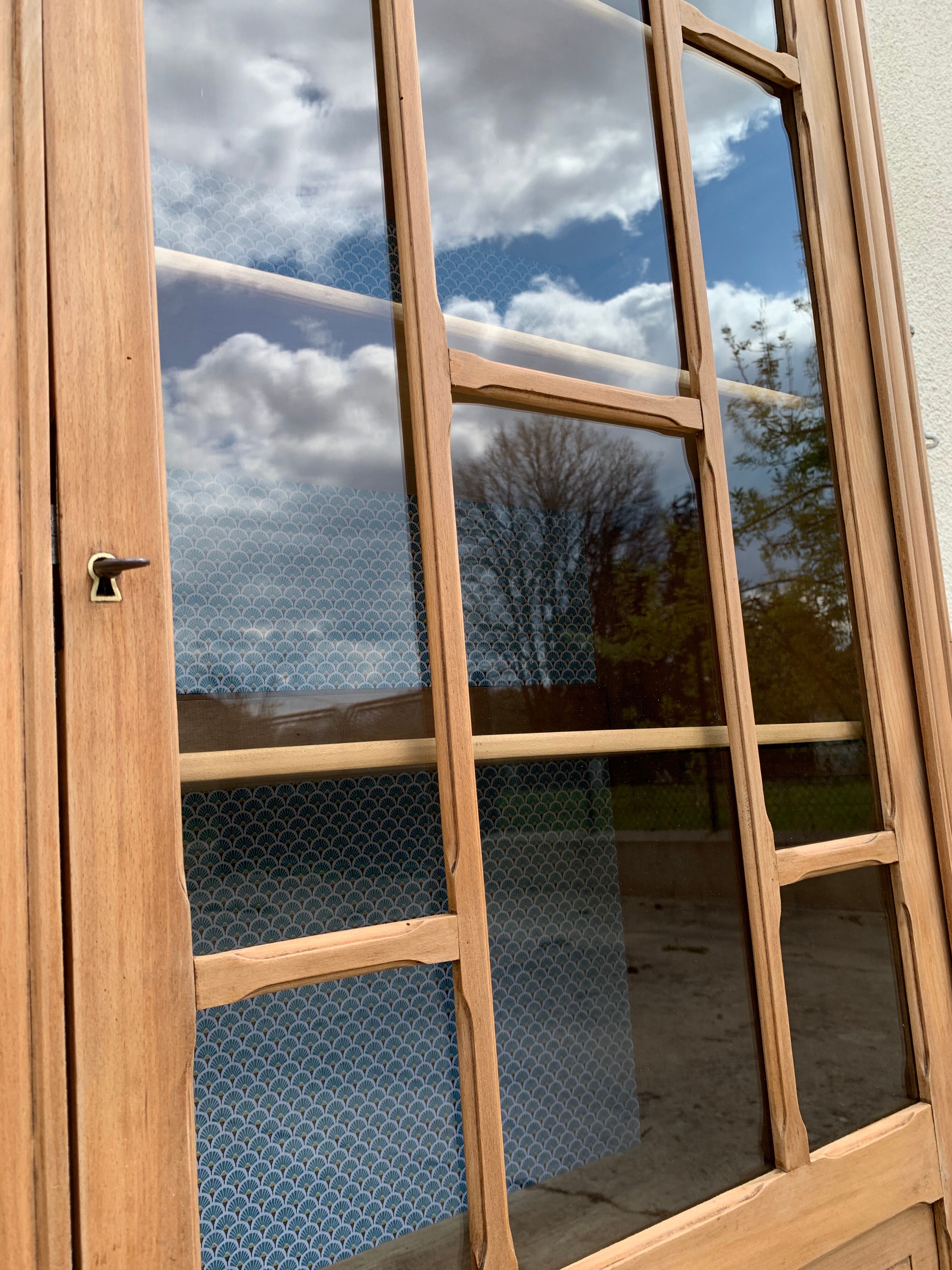 Art deco glass-glazed parisian wardrobe