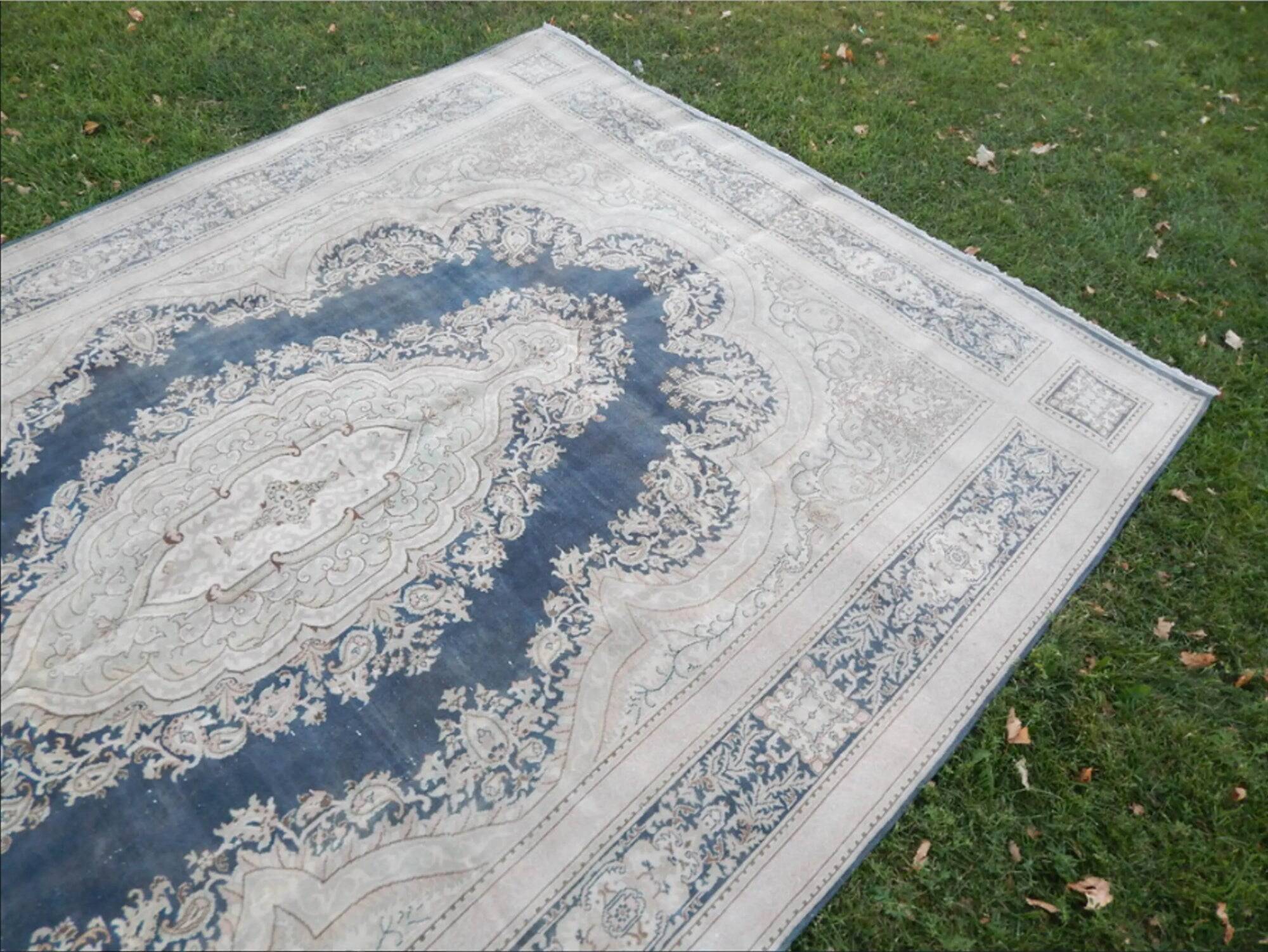 Vintage Turkish Oushak rug 254x354 cm
