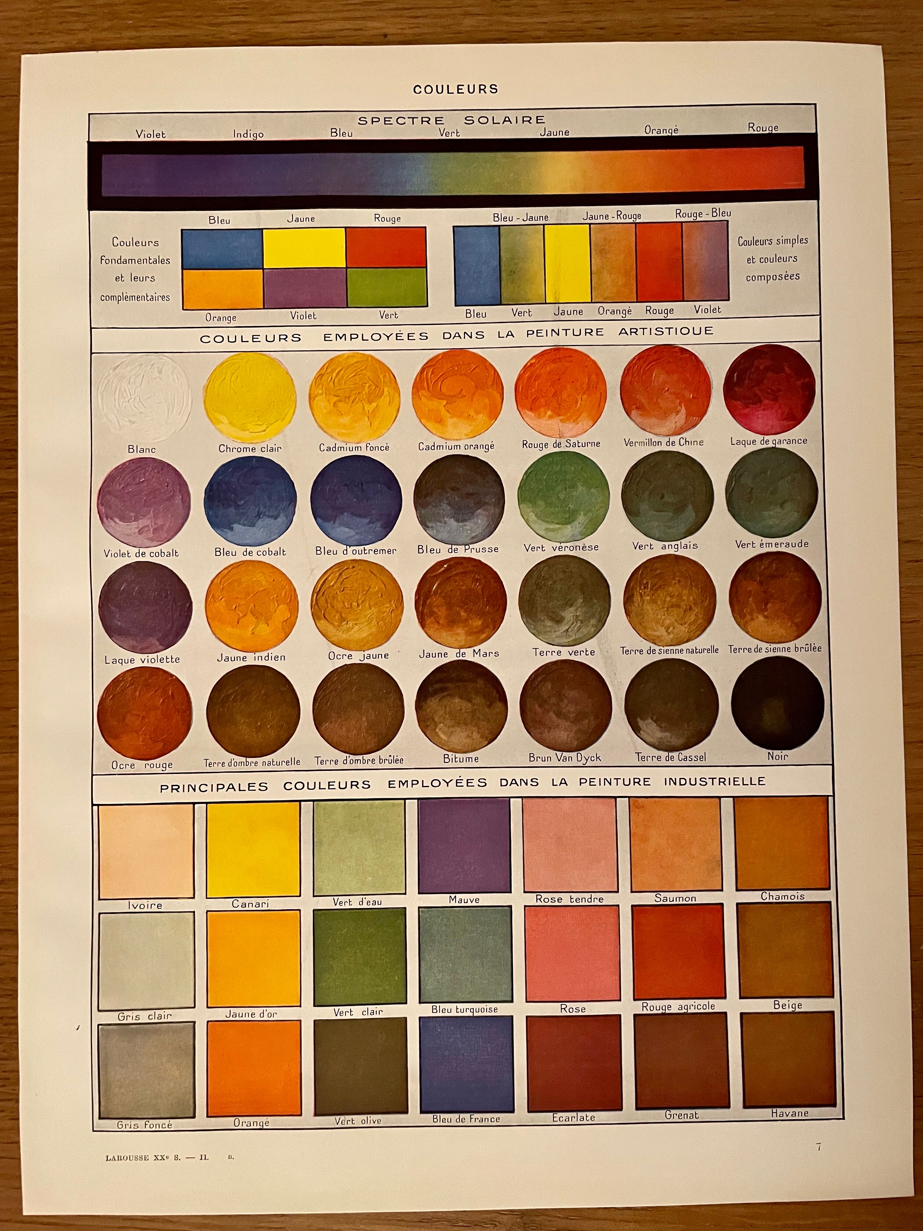 Lithograph engraving on colors of 1928