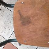 Suite of four school chairs 50/60 years