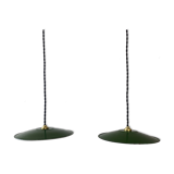 Pair of vintage emaillee suspensions