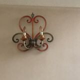 Pair of painted metal wall lamps