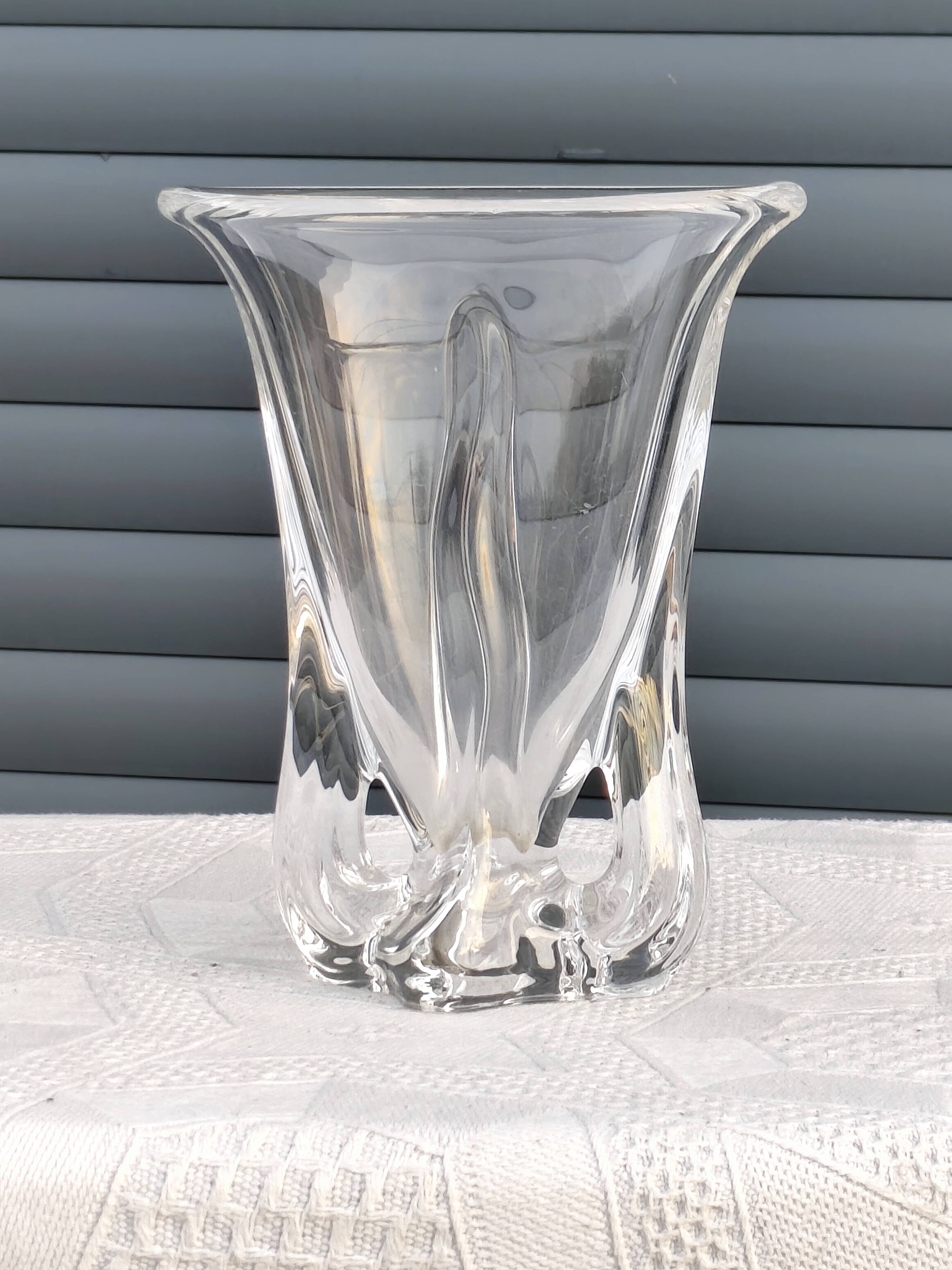 Crystal vase from the 1960s/70s, signed