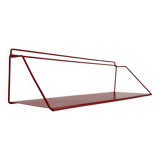 Vintage red metal wall unit book shelf , 1970s