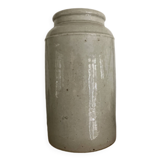Large cylindrical pot in glazed stoneware