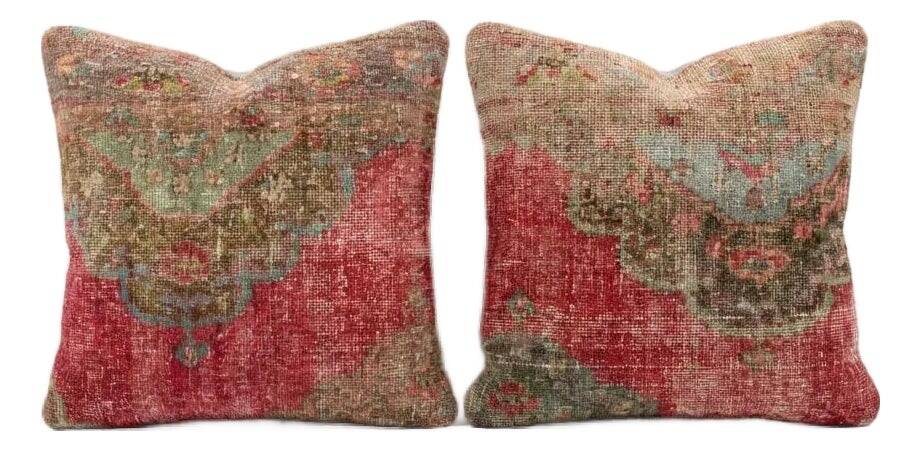 Set of 2 vintage Turkish cushion covers 58x58 cm
