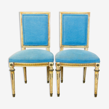 Pair of Louis XVI style chairs, France, 19th century