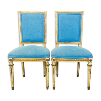 Pair of Louis XVI style chairs, France, 19th century