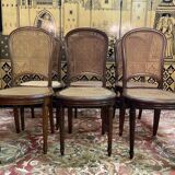 Set of 6 Louis XVI style chairs in cane - Caned