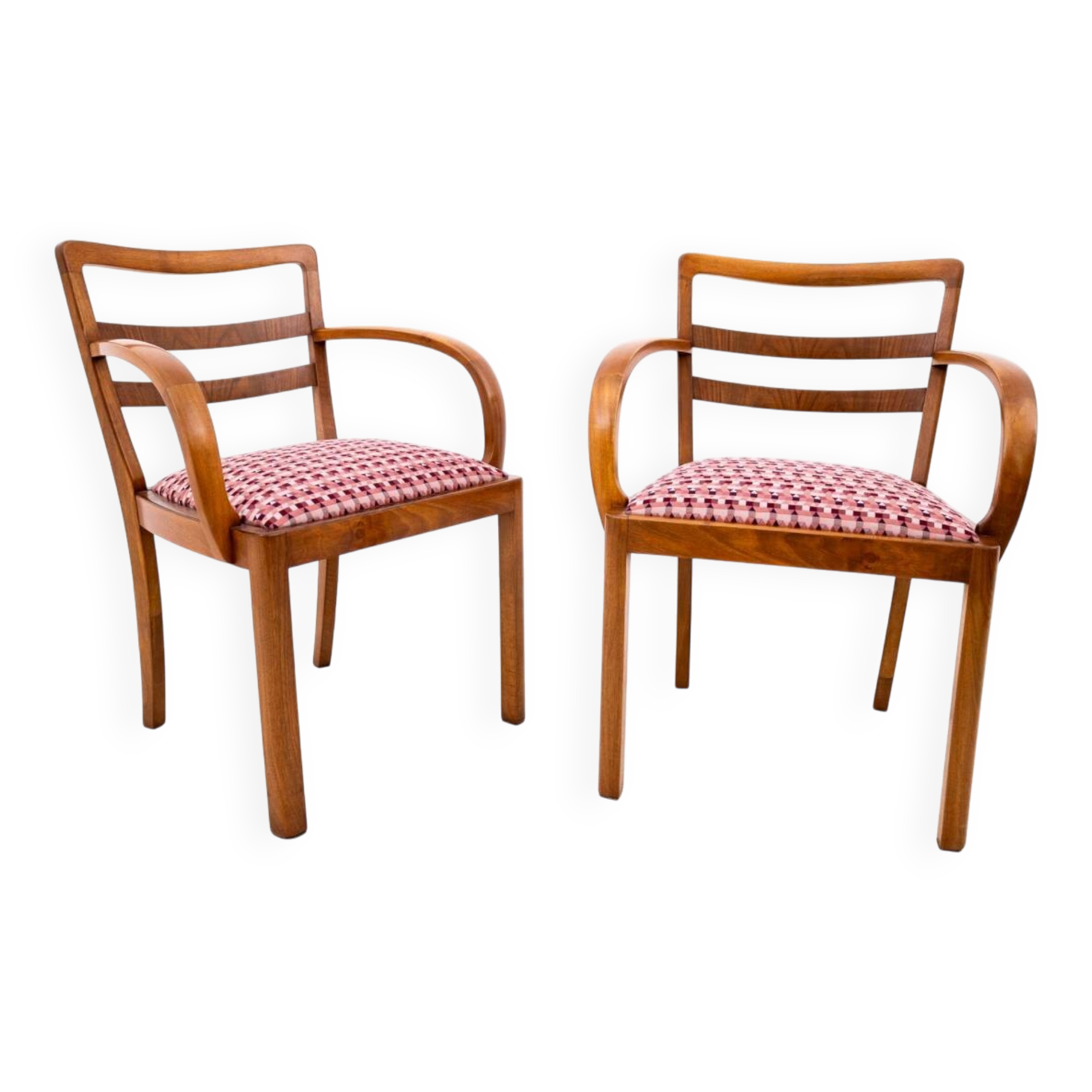 Paire de fauteuils Art Déco, Pologne, milieu du XXe siècle.