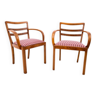 A pair of Art Deco armchairs, Poland, mid-20th century.