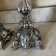 Pair of rococo silver-plated candlesticks
