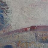 Old painting "edge of the Seine", oil painting