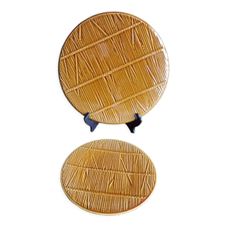 2 round trays by Gien - Val d'Or