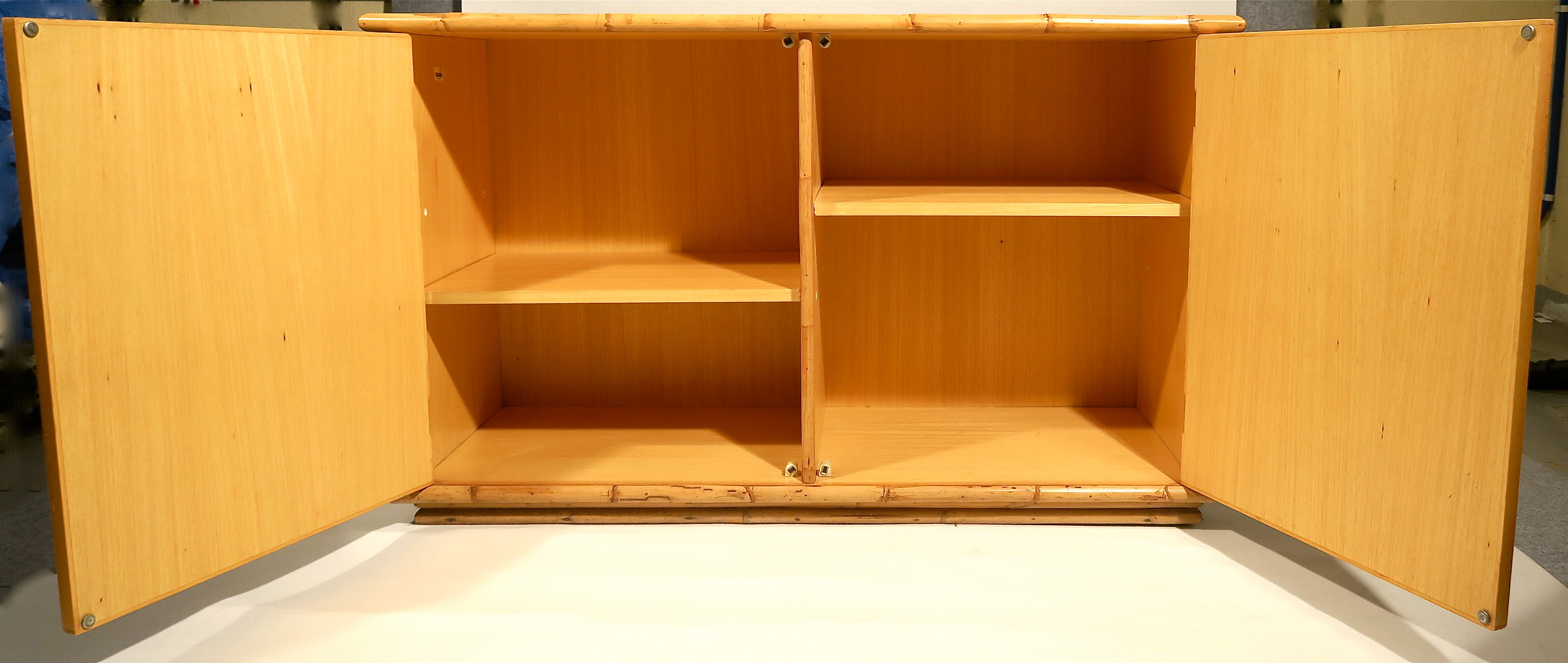 Wicker and bamboo buffet 1970