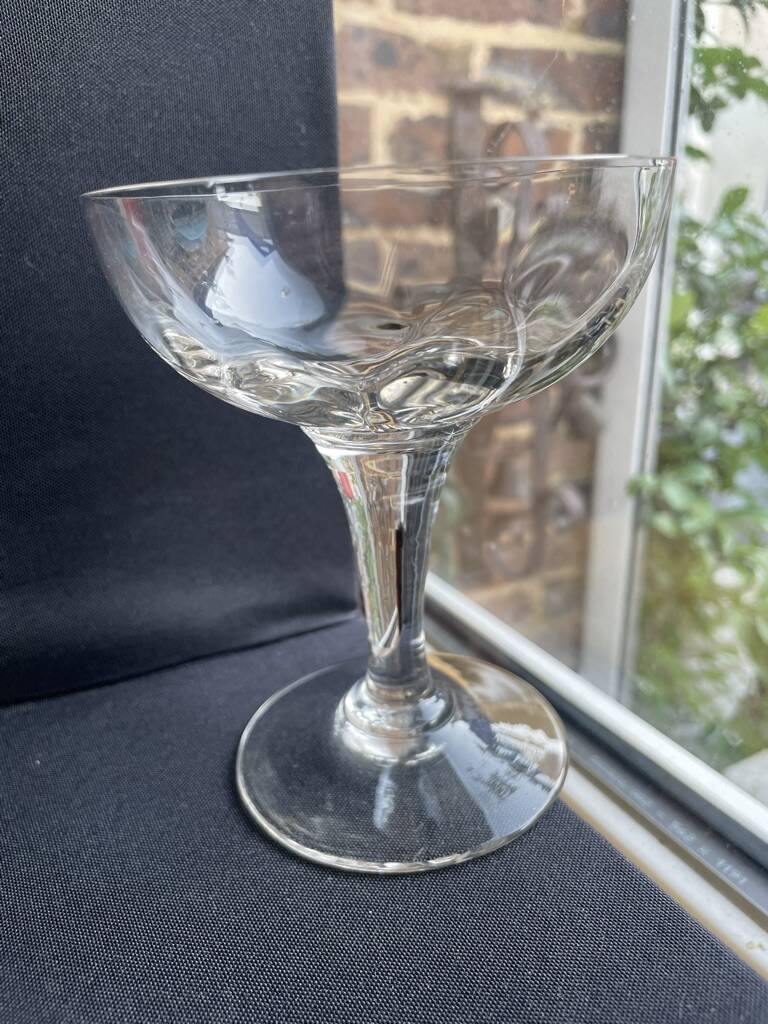 6 old champagne glasses – Blown glass