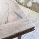 Solid oak farmhouse table with integrated extensions 1950