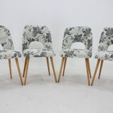 1960s Set of Four Oswald Haerdtl dining Chairs in Fabric ,Czechoslovakia