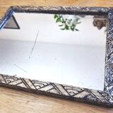 Small Art Petitdéco carved wooden mirror, Silver leaf - "Hector"
