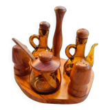 Condiment set in boxwood