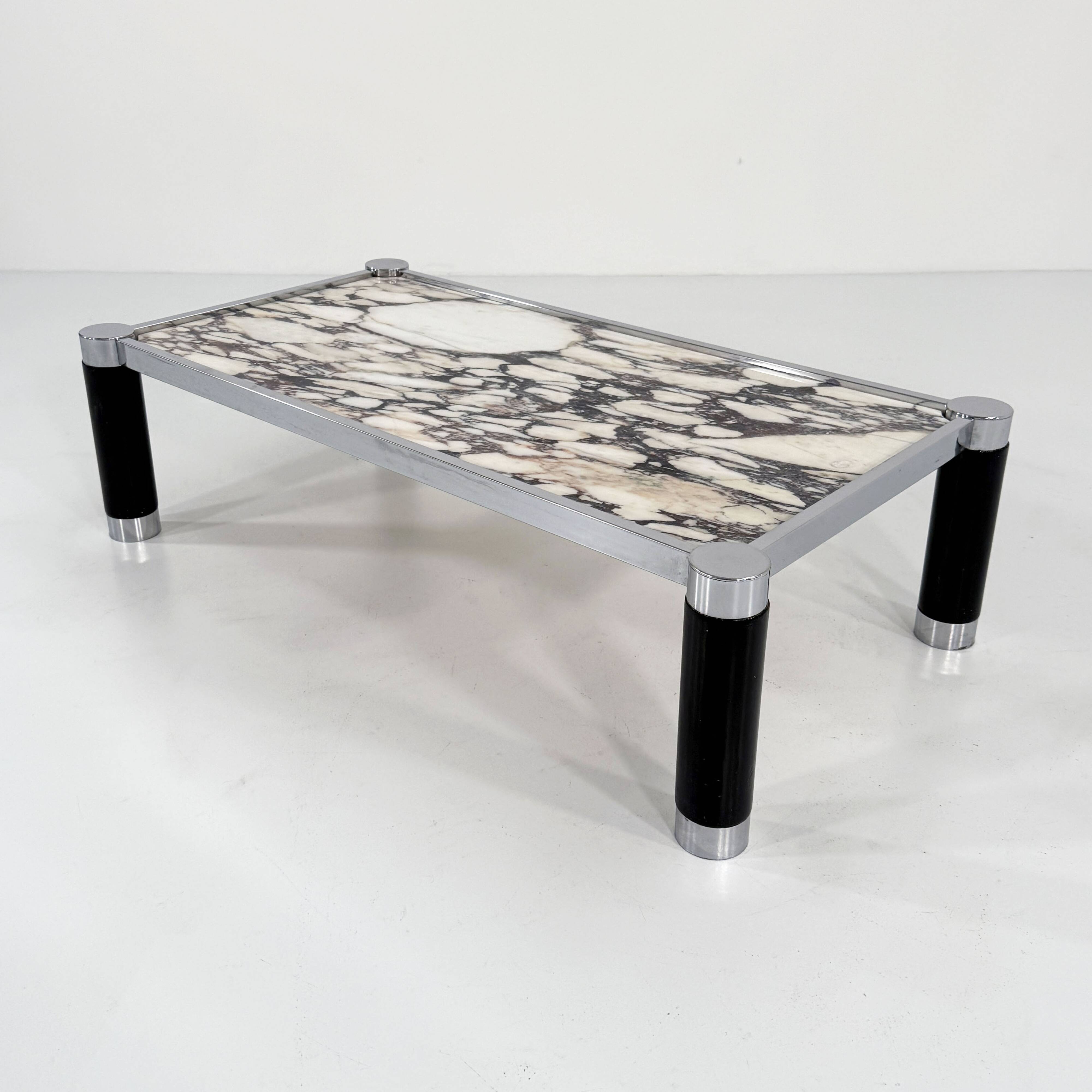 Postmodern coffee table in Calacatta Violetta marble, 1980