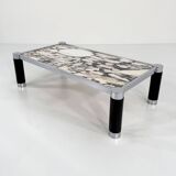 Postmodern coffee table in Calacatta Violetta marble, 1980