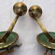 Pair of modernist bronze sconces & vintage crystal balls