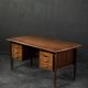 Mid-Century Danish Scandinavian Modern Teak Bilateral Desk with Drawers, 1960s