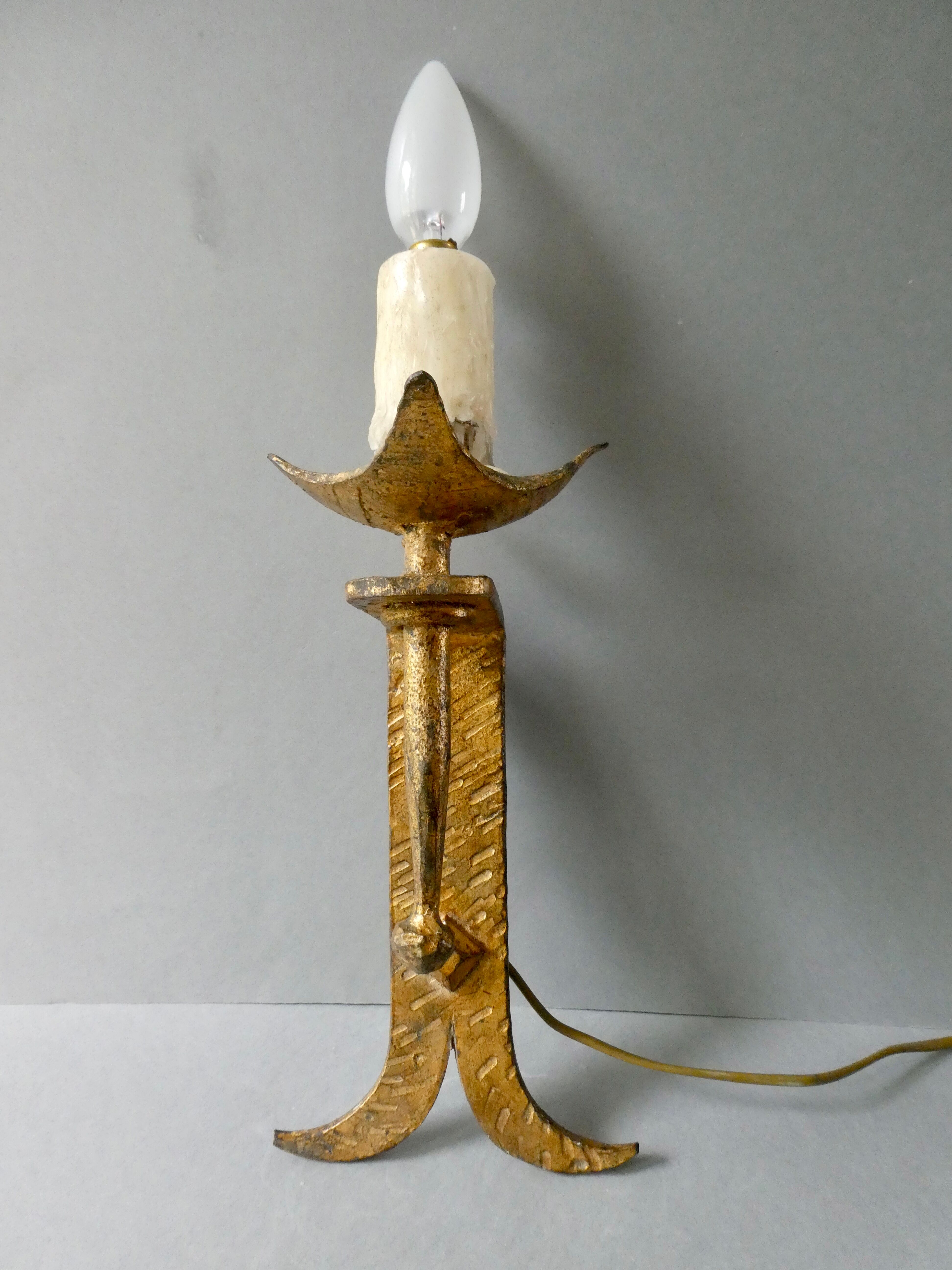 Gold metal flare wall lamp Ferro Art 60/70s